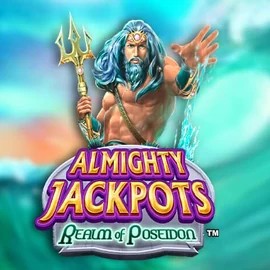 Almighty Jackpots – Realm of Poseidon casino game by Novomatic – featured logo at SlotRave Casino