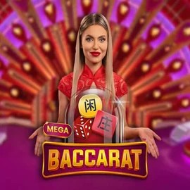 Mega Baccarat by Pragmatic Play, showcased at slot-ravecasino.com – game logo
