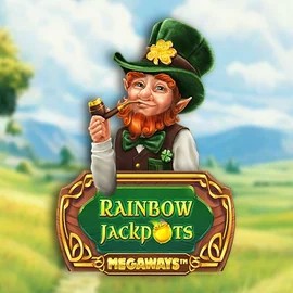 Rainbow Jackpots Megaways logo – Jackpots by Red Tiger Gaming at SlotRave Casino
